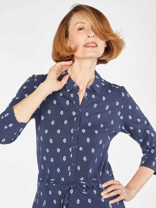 WSD5567-NAVY–Romeshka-Organic-Cotton-Jersey-Printed-Shirt-Dress-in-Navy-2