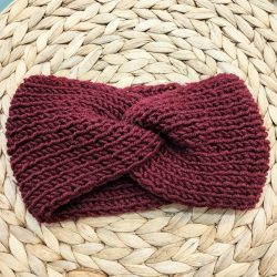 Χειροποίητη πλεκτή κορδέλα-Μποντό σκούρο