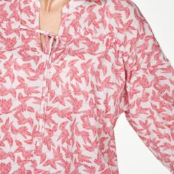 Μπλουζα απο οργανικό βαμβακι-Organic-Cotton-Tie-Front-Printed-Blouse-In-Shell-Pink-1