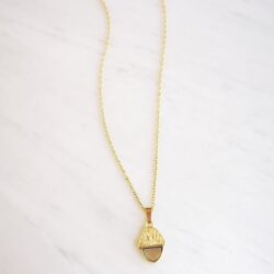 acorn necklace-βελανιδι γκρι