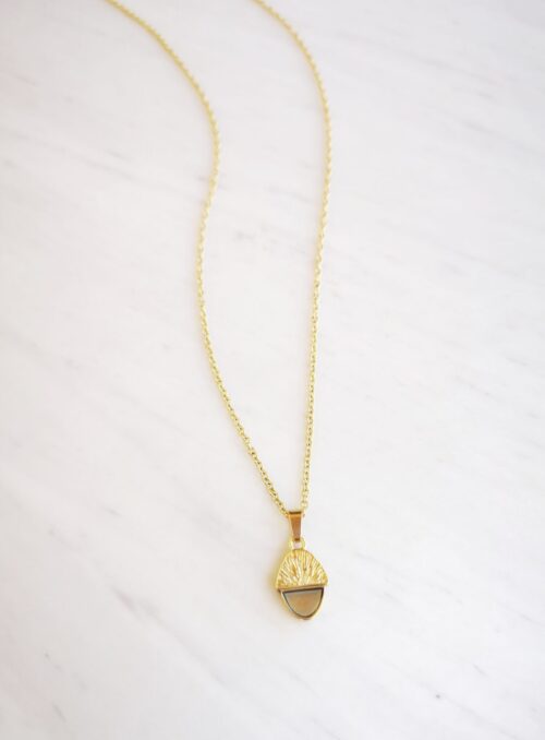 acorn necklace-βελανιδι γκρι