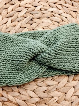 Χειροποίητη πλεκτή κορδέλα-Χρώμα Χακί