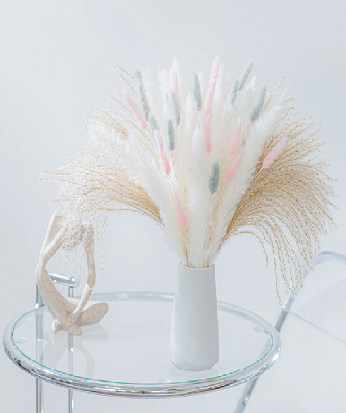 dry bouquet- se vazo-roz galazio bunny tails