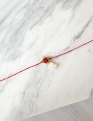 μαρτακι-πασχαλιτσα-Ladybug Ponpon March Bracelet