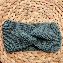 Χειροποίητη πλεκτή κορδέλα-Χρώμα πετρόλ