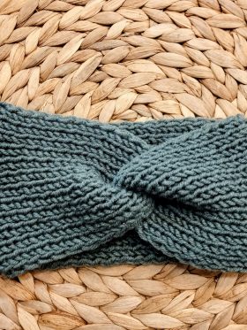 Χειροποίητη πλεκτή κορδέλα-Χρώμα πετρόλ