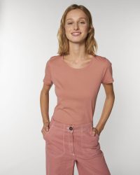 Organic Βαμβακερό T-shirt-Dusty pink