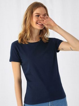 Βαμβακερό T-shirt-Μπλε σκούρο