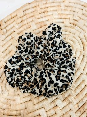 Scrunchie velvet-Leopard