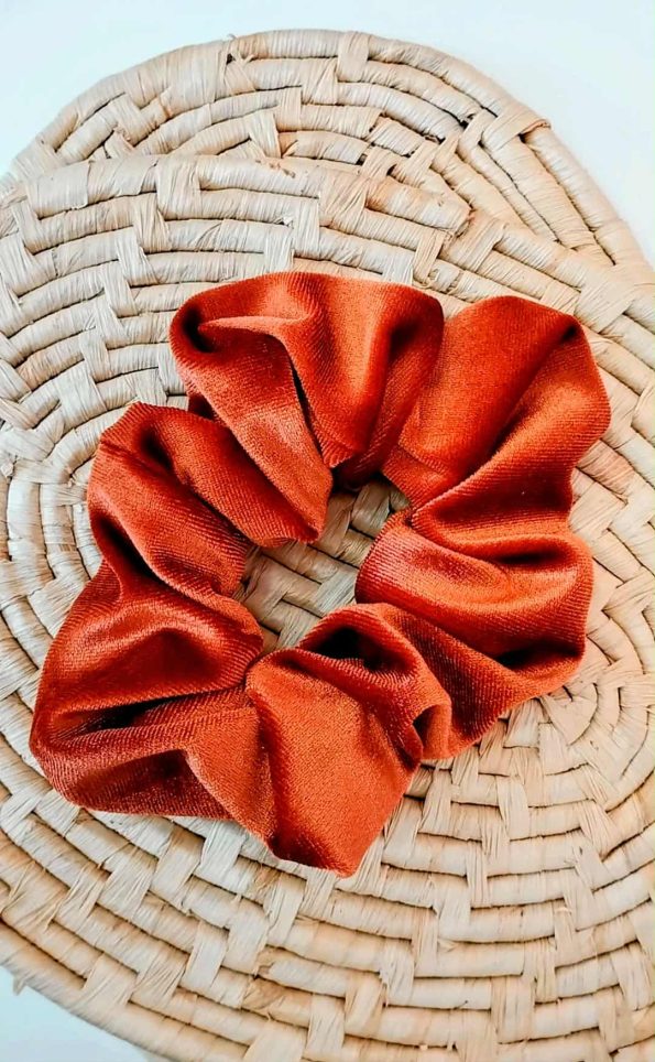 Scrunchie Velvet Burnt orange