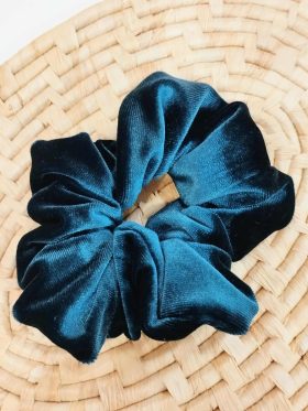 Scrunchie velvet-Petrol blue