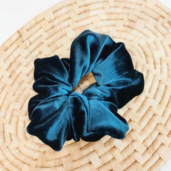 Scrunchie velvet-Petrol blue