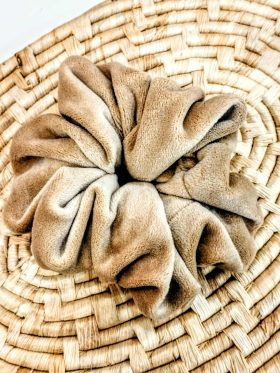 Scrunchie velvet-Beige