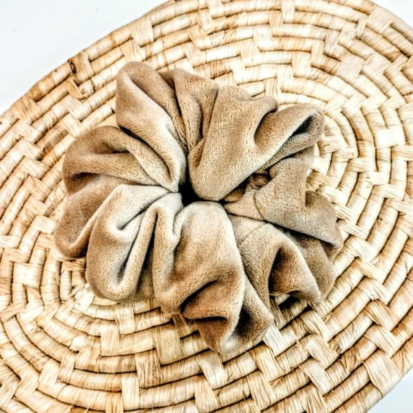 Scrunchie velvet-Beige