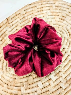 Scrunchie velvet-Wine Bordeaux