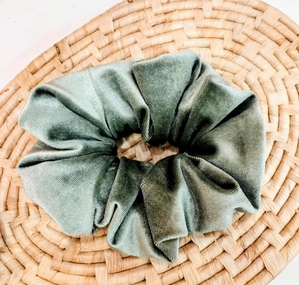 Scrunchie velvet-Sage green