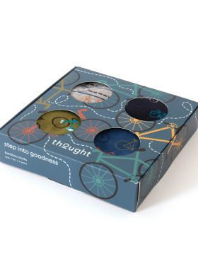 Bamboo Multi Bikes Gift Box Of 4 Socks for Men