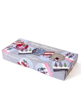 Χριστουγεννιάτικες κάλτσες-Christmas Snowglobe Organic Cotton Gift Box Of 3 Socks
