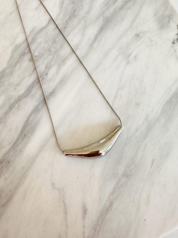 Bar Steel Necklace-Stainless steel-Ασημί