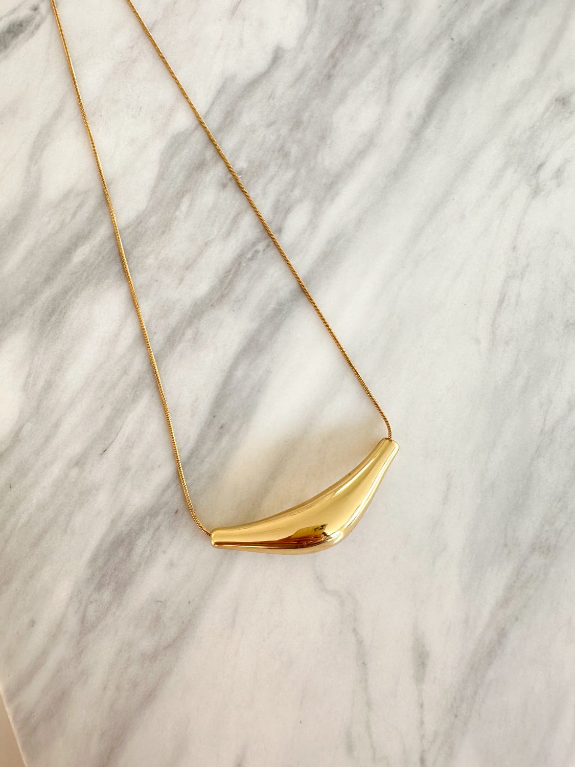 Bar Steel Necklace -gold