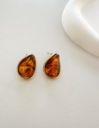 Alice-Crystal Earrings-Brown