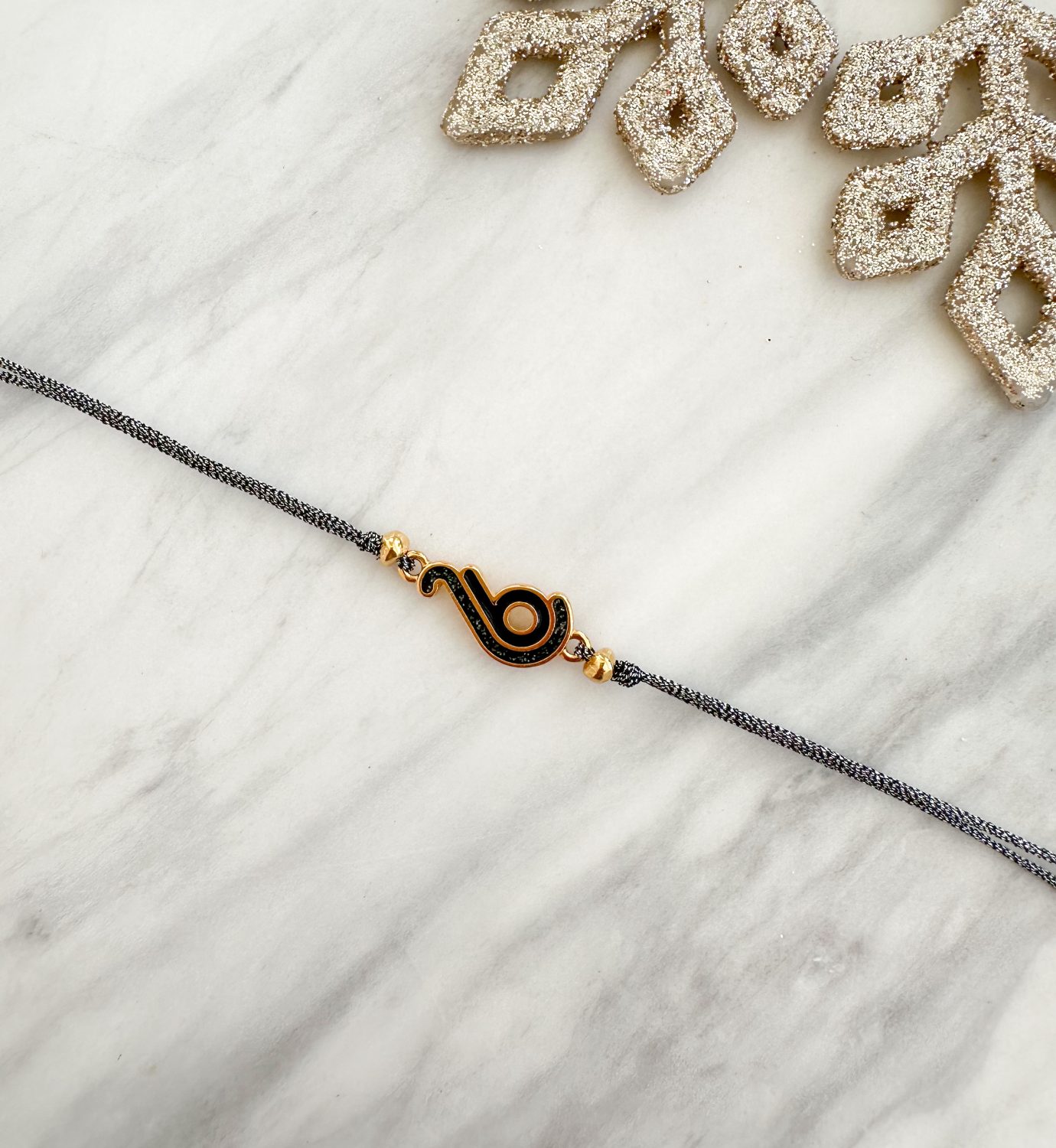 Crystal Cord Charm Bracelet ΓΡΕΥ