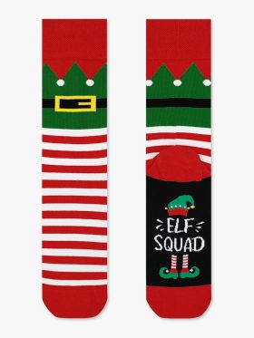 Χριστουγεννιάτικη Κάλτσα Βαμβακερή με Σχέδια Elf Squad