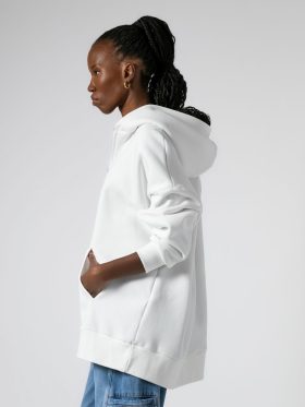Ζακέτα φούτερ χνούδι oversized-White
