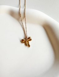 Thin Bow Minimal Κολιέ-Stainless Steel