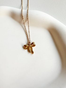 Thin Bow Minimal Κολιέ-Stainless Steel