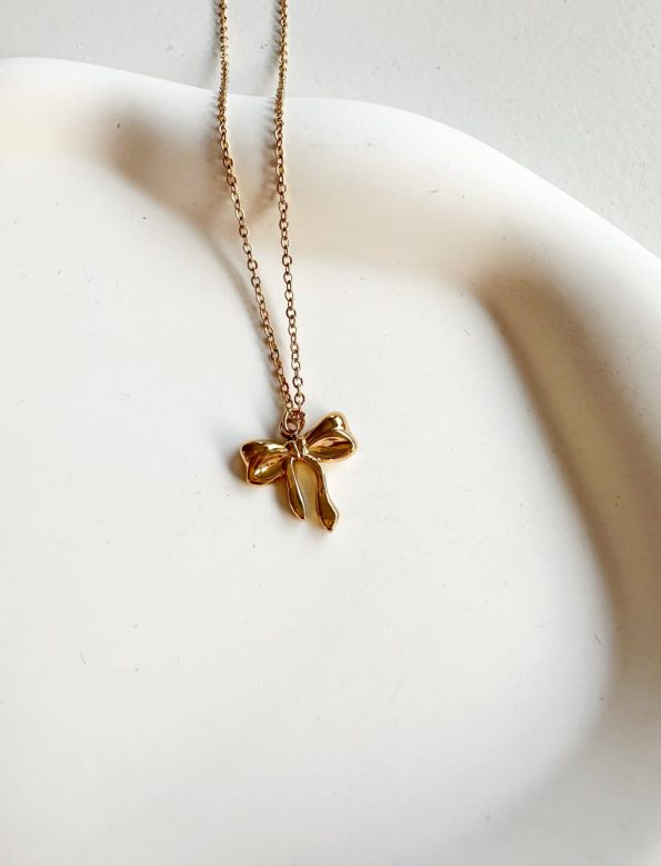 Thin Bow Minimal Κολιέ-Stainless Steel