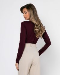 Μπλούζα μακρυμάνικη viscose με v Δαμασκηνί 2