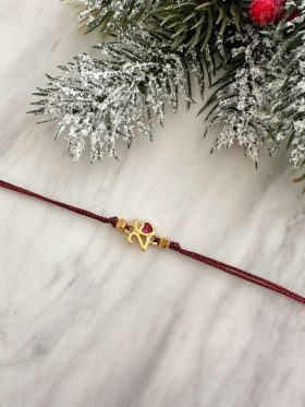 Heart Cord Charm Bracelet-Bordeaux