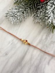 Heart Cord Charm Bracelet-Beige