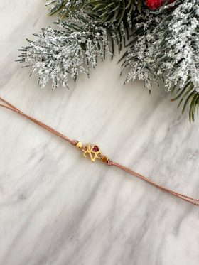 Heart Cord Charm Bracelet-Beige