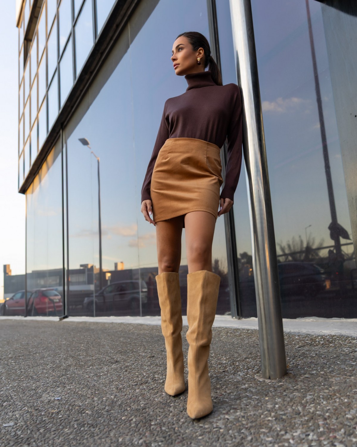 φουστα κοτλε-καμελ