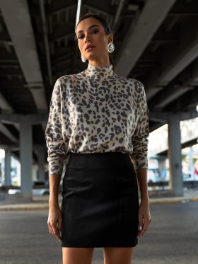 Φούστα βαμβακερό κοτλέ - mini Black