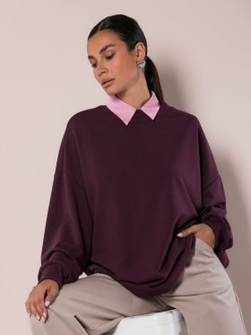 Φούτερ oversized-Plum