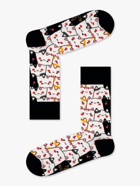 Κάλτσα Βαμβακερή με Σχέδια Cat Pattern