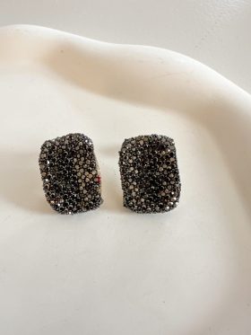 Festive Crystal Rectangle Earrings