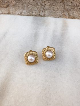 Mini Pearl Square Earrings