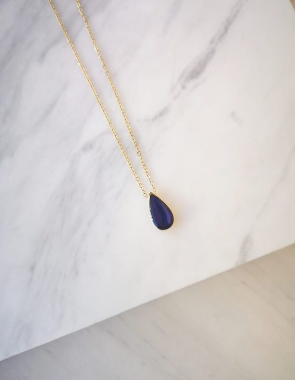 Κολιέ Σταγόνα σε χρώμα μπλε-Drop Necklace blue