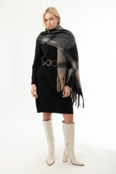 Κασκόλ καρό-Μαύρο