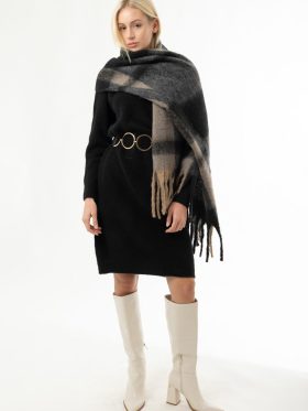 Κασκόλ καρό-Μαύρο