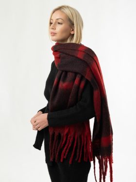 Κασκόλ καρό μπορντό