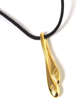 Κολιέ γούρι 26 ασύμμετρες σταγόνες-Μαύρο κορδόνι