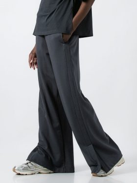 Παντελόνι φόρμα αχνούδιαστο ψηλόμεσο-Ανθρακί