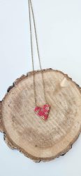 Red/Gold miyuki Heart Necklace