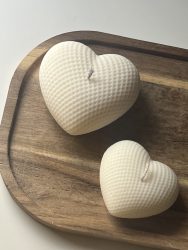 Hearts Soy Candles - Large -Natural