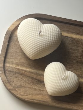 Hearts Soy Candles - Large -Natural